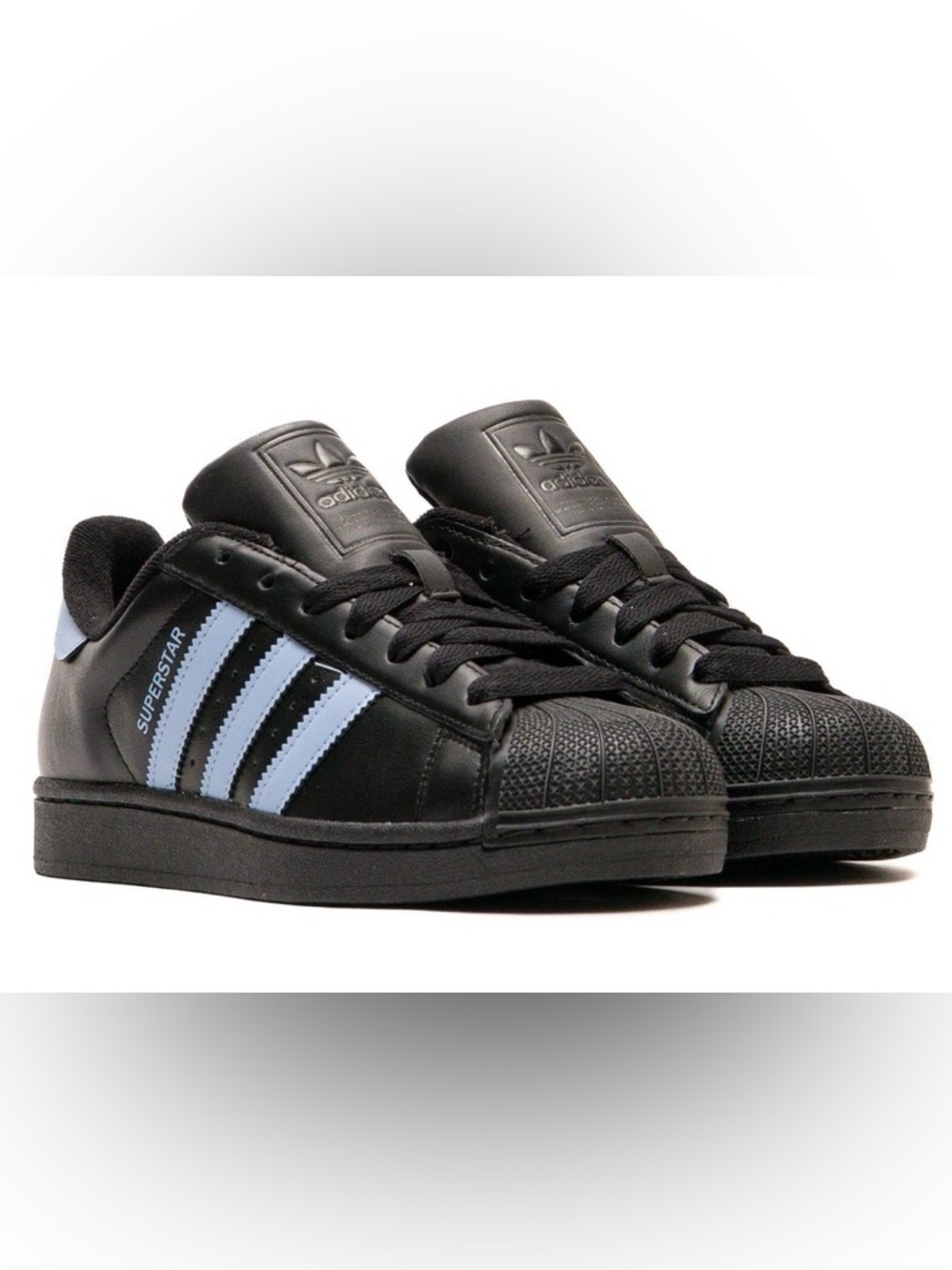 NIB [adidas] Superstar II Low Top Sneakers Black/Ash Blue Women’s 7 / Mens 5.5 - Picture 2 of 16